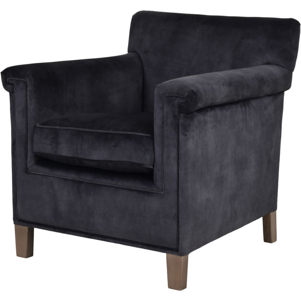 Libra Lytham Velvet Armchair Coal