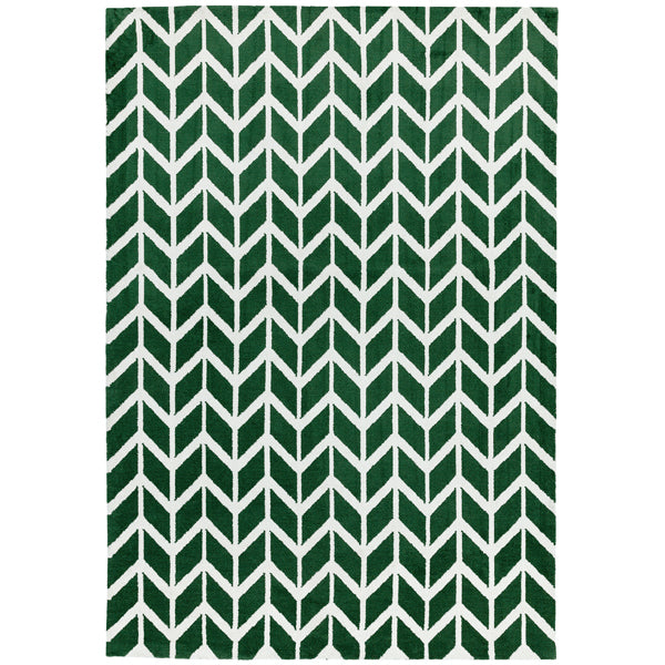 Asiatic Carpets Arlo Machine Knitted Rug Chevron Green 100 X 150cm