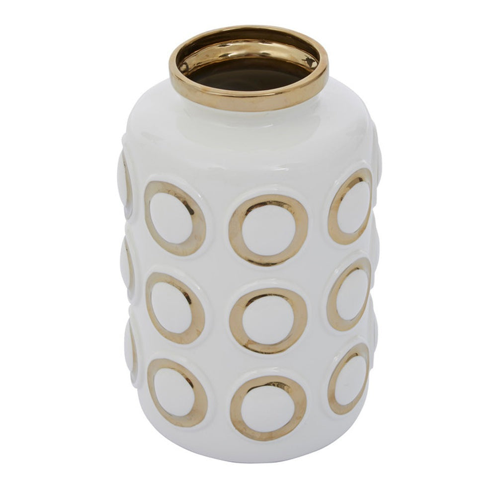 Product photograph of Olivia S Boutique Hotel Collection - Gold Circle Vase Small from Olivia's