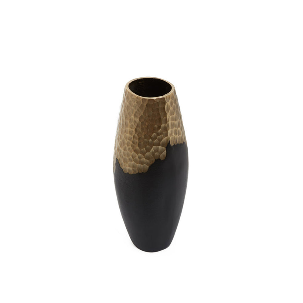 Product photograph of Olivia S Luxe Collection - Black And Gold Dimpled Vase Small from Olivia's