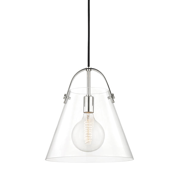 Product photograph of Hudson Valley Lighting Karin Steel 1 Light Large Pendant from Olivia's