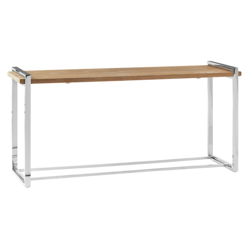 Olivias Otti Elm Wooden Console Table With Stainless Steel Base