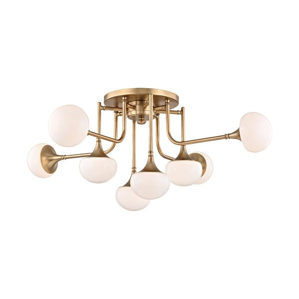 Product photograph of Hudson Valley Lighting Fleming Steel 8 Light Semi Flush from Olivia's