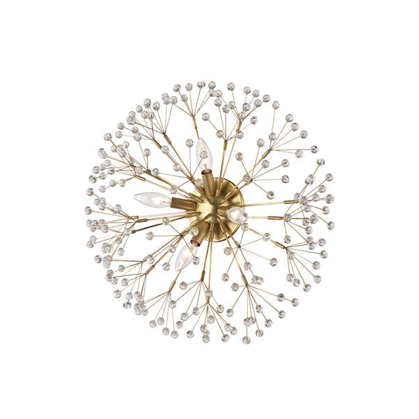 Product photograph of Hudson Valley Lighting Dunkirk Steel 4 Light Flush Mount In Aged Brass from Olivia's