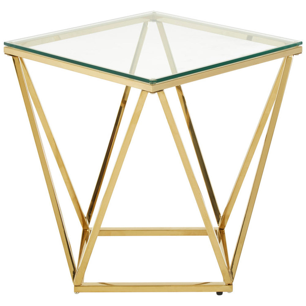 Product photograph of Olivia S Luxe Collection - Twist Gold Side Table from Olivia's