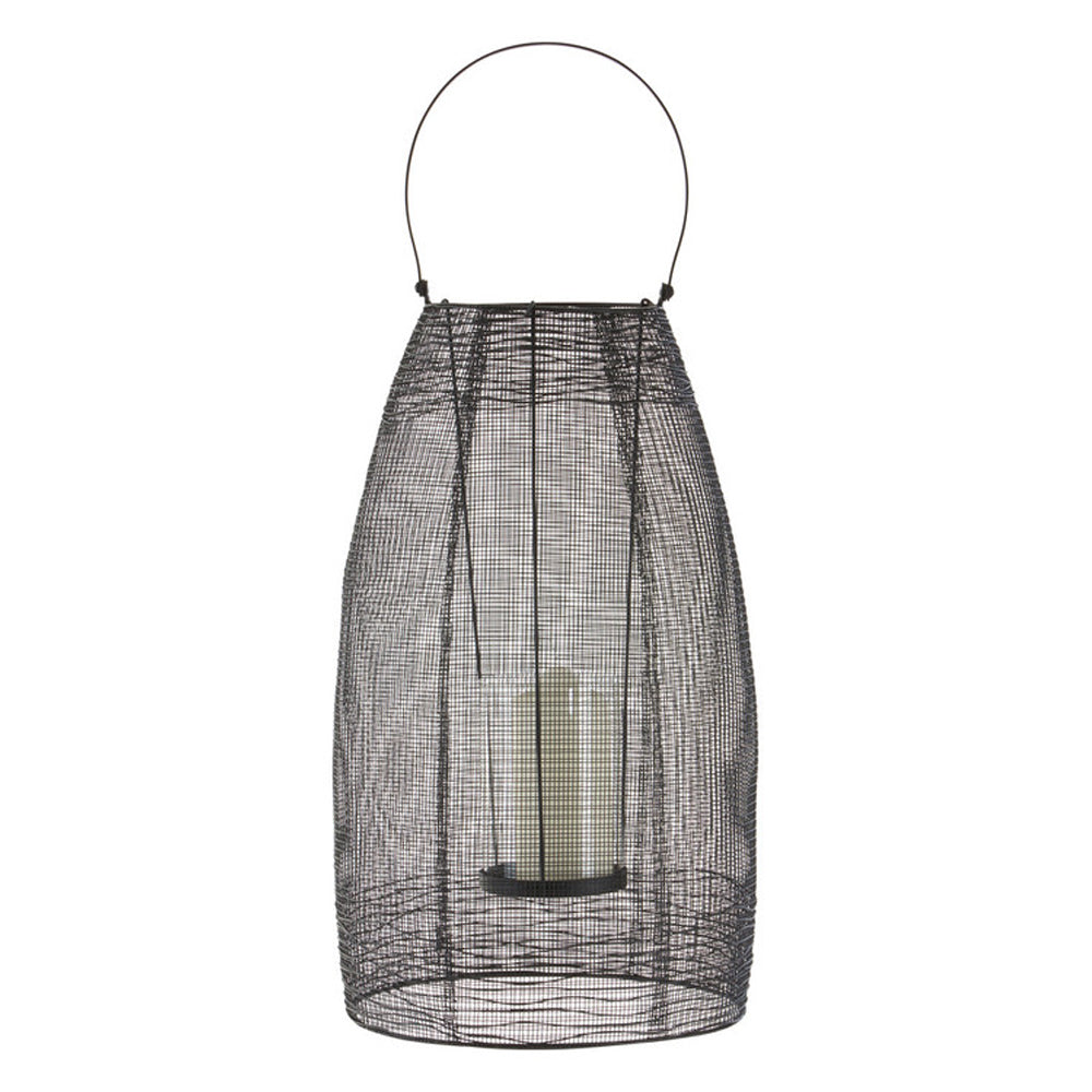 Product photograph of Olivia S Lantern Toni Black With Handle Large from Olivia's