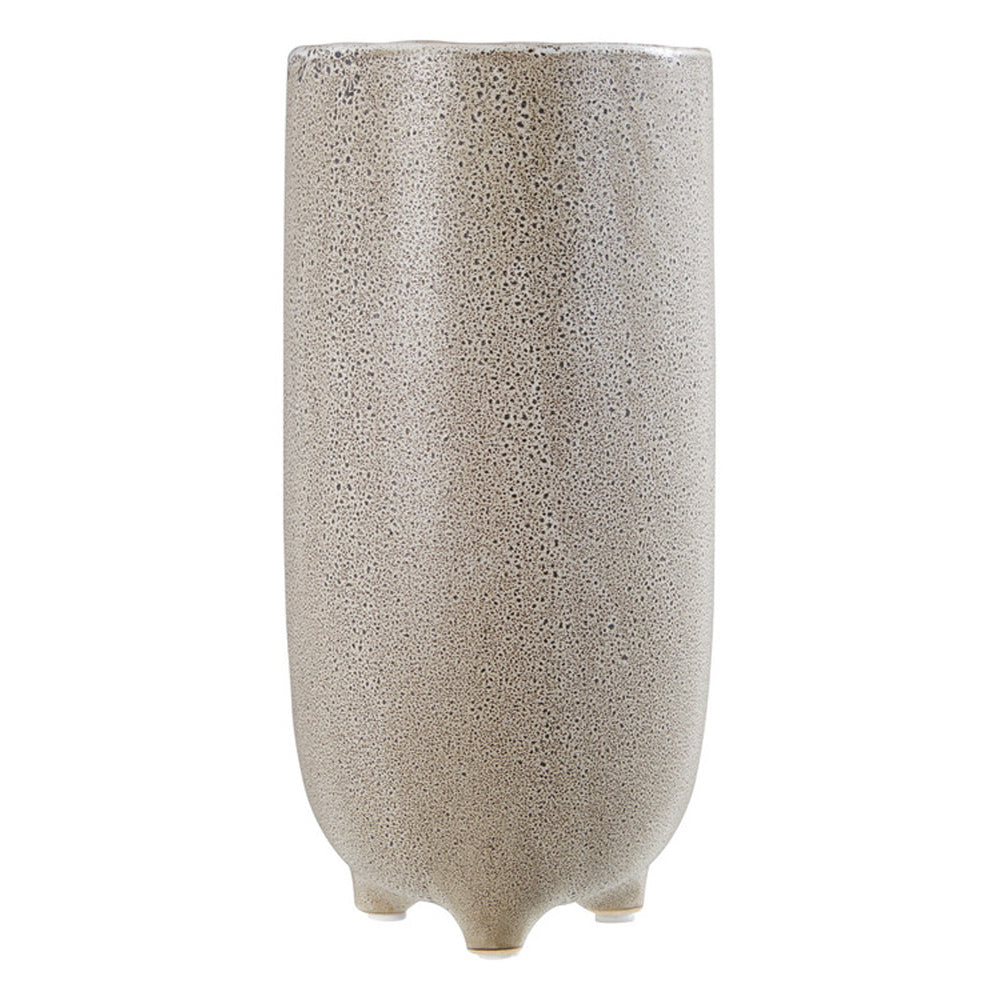 Product photograph of Olivia S Speckled Natural Stoneware Vase Small from Olivia's