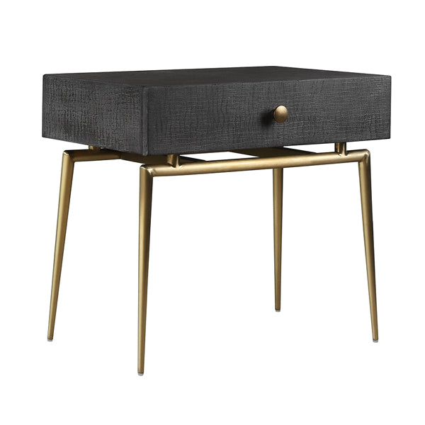 Product photograph of Olivia S Greyshott Dark Grey Bedside Table from Olivia's