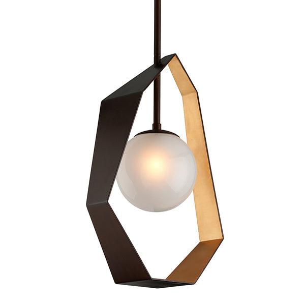 Product photograph of Hudson Valley Lighting Origami Hand-worked Iron 1lt Pendant Style-rustic Rusticcolour-black from Olivia's