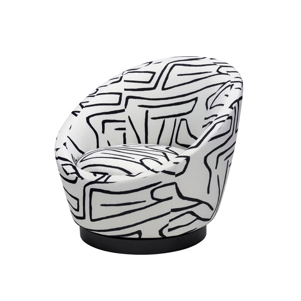 Product photograph of Liang Eimil Ekte Occasional Chair - Zebra Black White from Olivia's