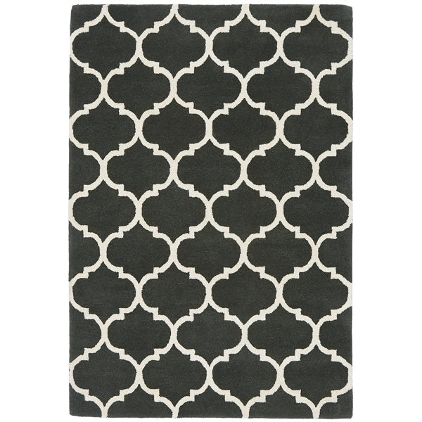 Asiatic Carpets Albany Handtufted Rug Ogee Charcoal 160 X 230cm