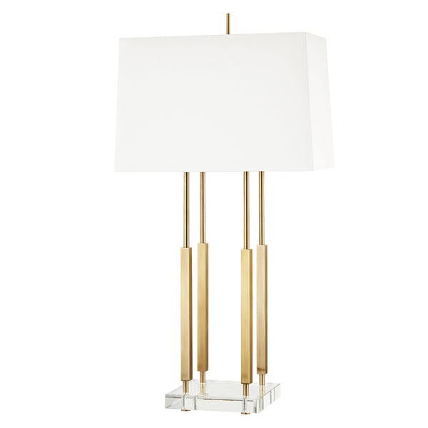 Product photograph of Hudson Valley Lighting Rhinebeck Brass 1 Light Small Table Lamp from Olivia's