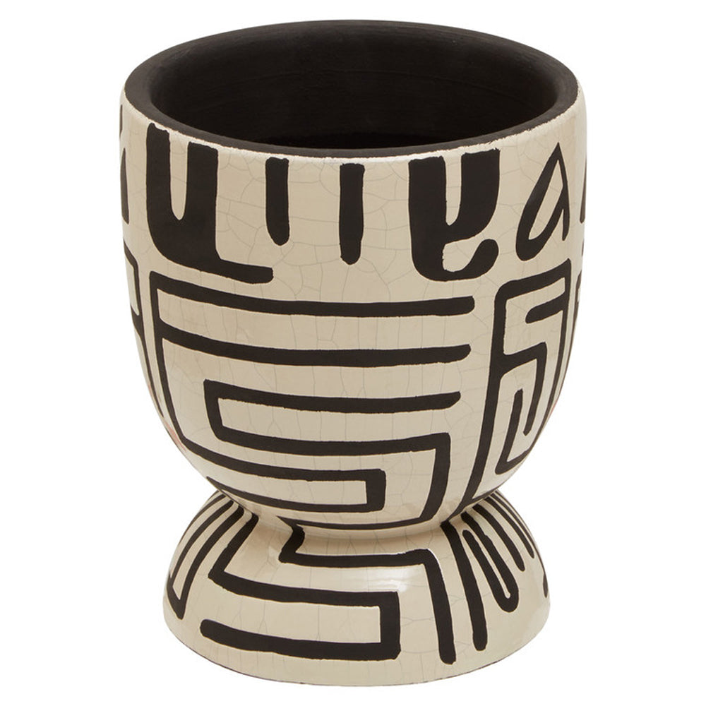 Product photograph of Olivia S Abstract Pattern Vase White Black Small from Olivia's