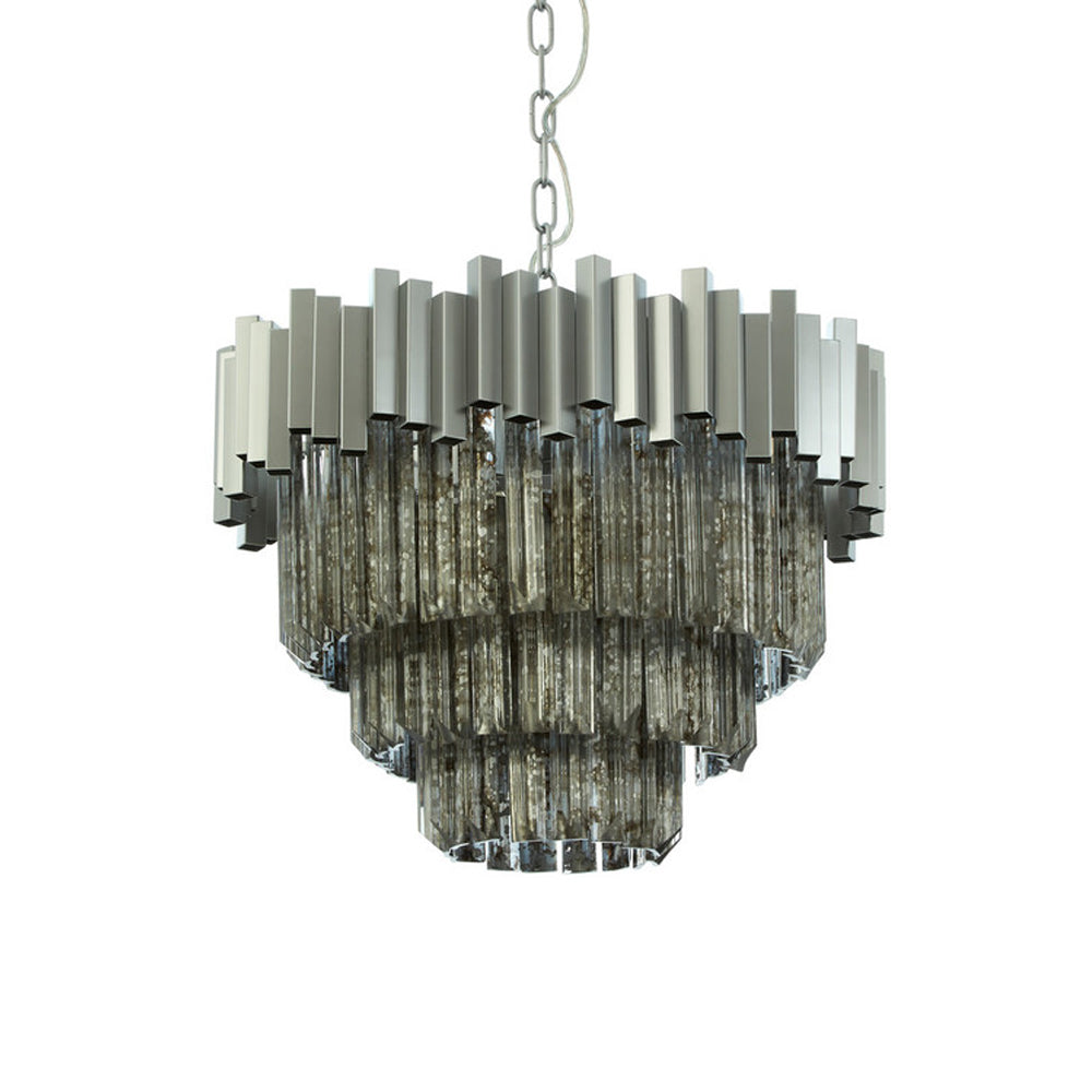 Product photograph of Olivia S Luxe Collection - Penny Nickel Anique Mirror Chandelier Small from Olivia's