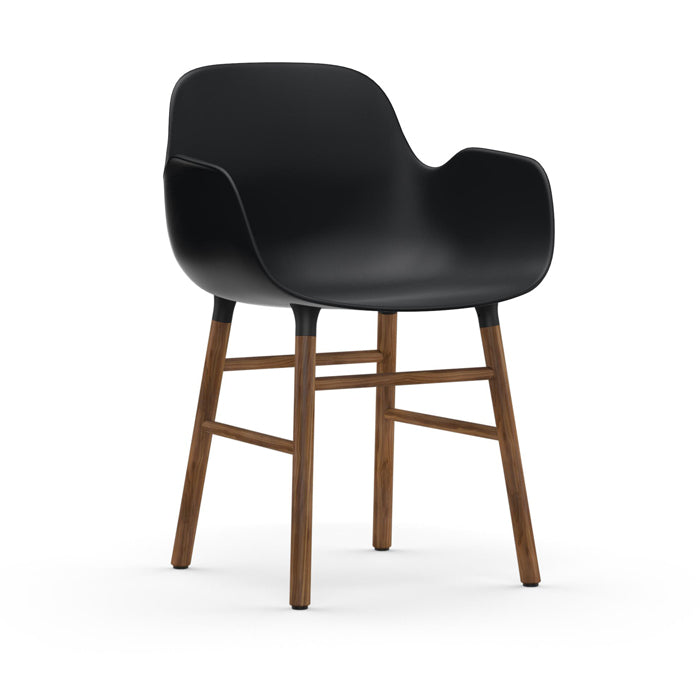 Normann Copenhagen Form Walnut Legs Occasional Chair Black