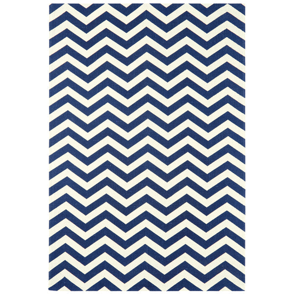Asiatic Carpets Onix Hand Woven And Printed Rug Zig Zag Blue 160 X 230cm