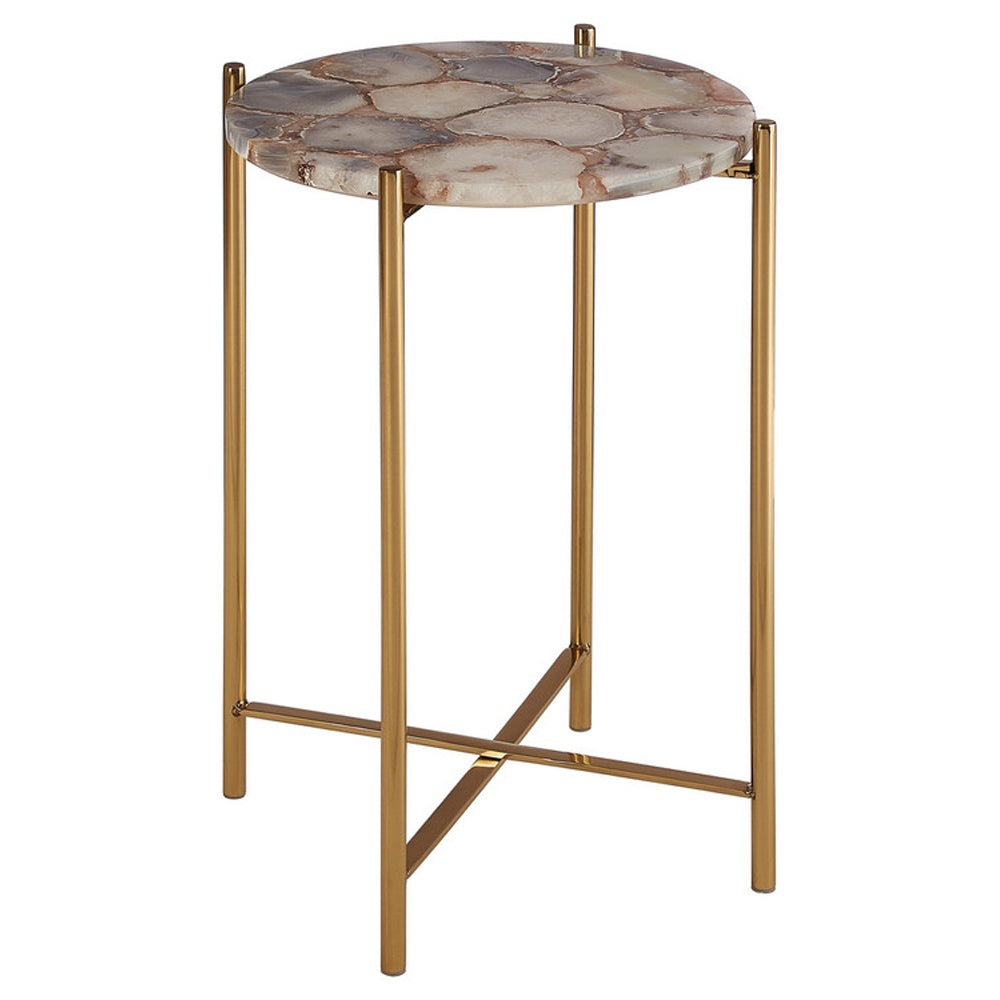 Product photograph of Olivia S Boutique Hotel Collection - Natural Agate Side Table from Olivia's