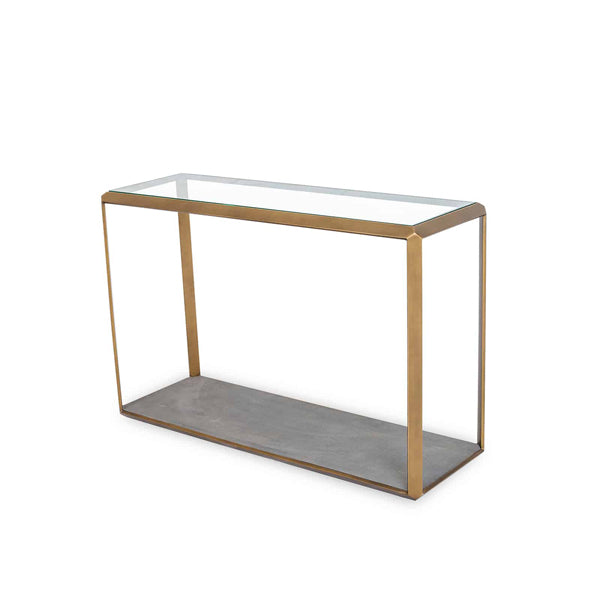 Product photograph of Olivia S Elmley Brass Console Table from Olivia's