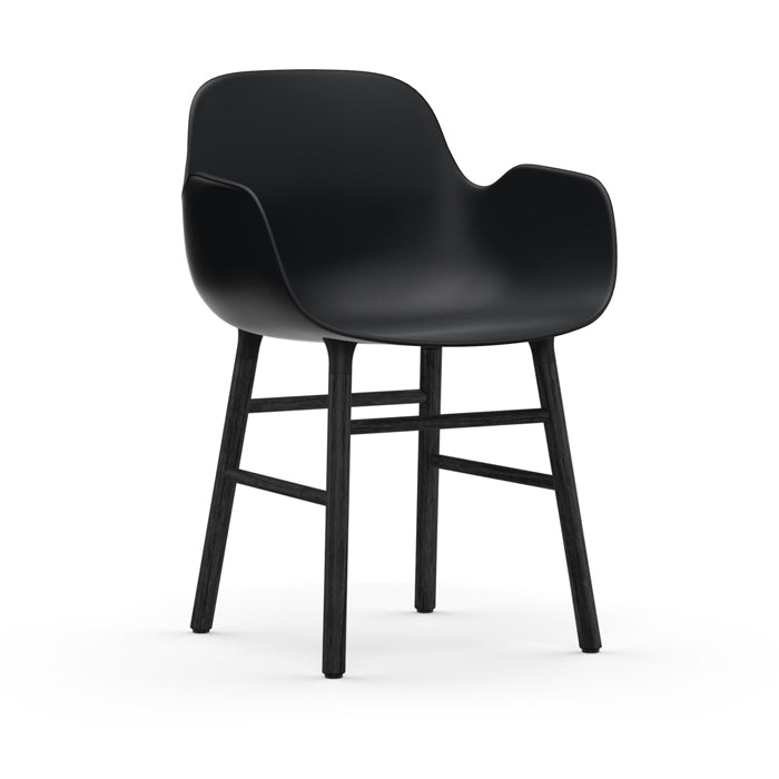 Normann Copenhagen Form Black Oak Legs Occasional Chair Blue