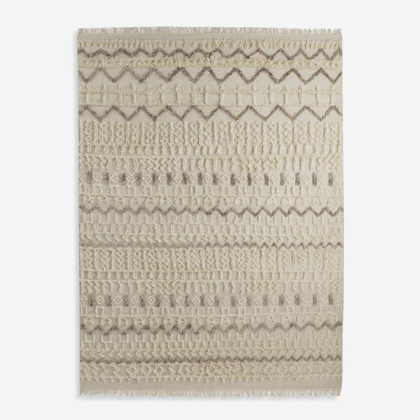 Product photograph of Andrew Martin Lusaka Taupe Rug Cream 305 X 4 X 244cm from Olivia's.