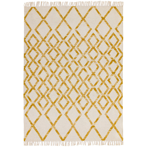 Asiatic Carpets Hackney Hand Woven Rug Diamond Yellow 160 X 230cm