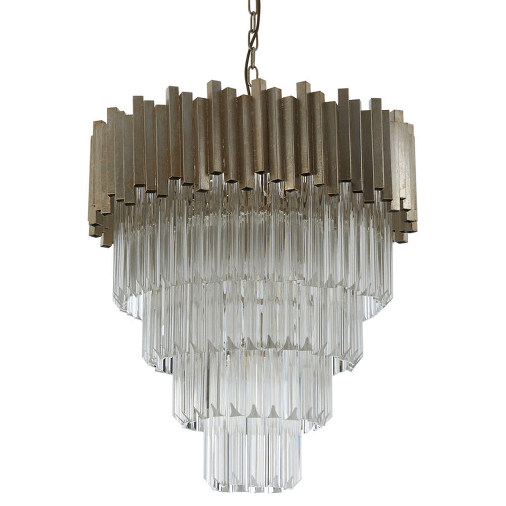 Product photograph of Olivia S Luxe Collection - Penny Silver Chandelier Large from Olivia's