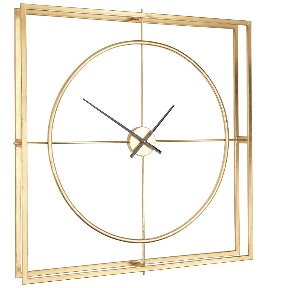 Product photograph of Olivia S Boutique Hotel Collection - Square Gold Metal Clock from Olivia's