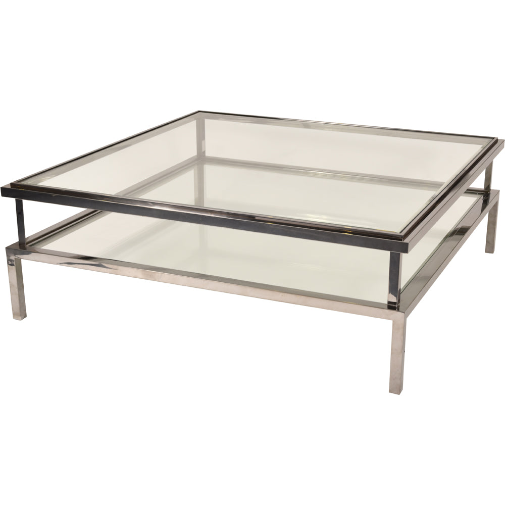 Libra Belgravia Stainless Steel And Glass Coffee Table