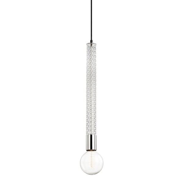 Product photograph of Hudson Valley Lighting Pippin Steel 1 Light Pendant In Polished Nickel Outlet from Olivia's