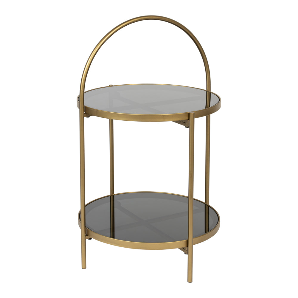 Product photograph of Olivia S Nordic Living Collection - Maarten Side Table In Gold from Olivia's