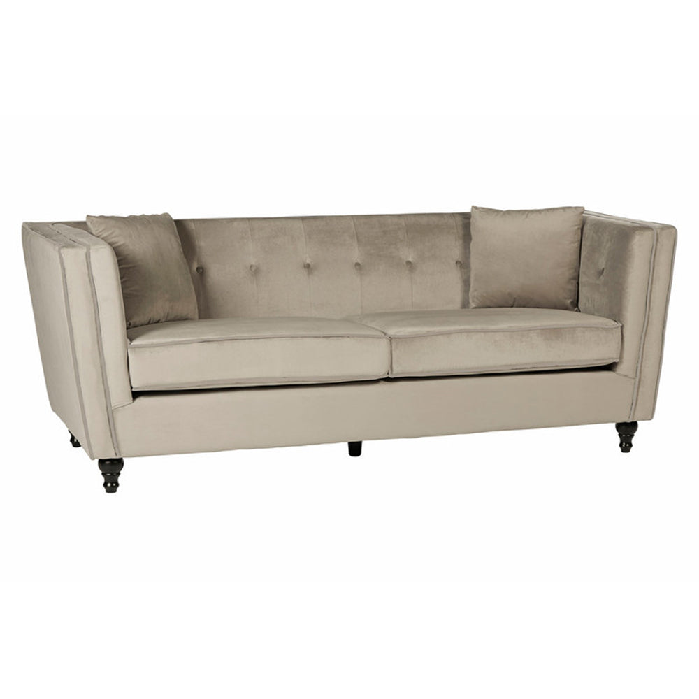 Olivias Freya Brown Velvet 3 Seater Sofa