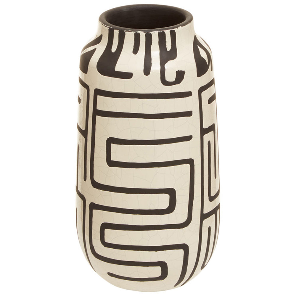 Product photograph of Olivia S Abstract Pattern Vase White Black Large from Olivia's