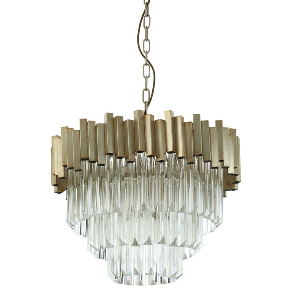 Product photograph of Olivia S Luxe Collection - Penny Silver Chandelier Small from Olivia's