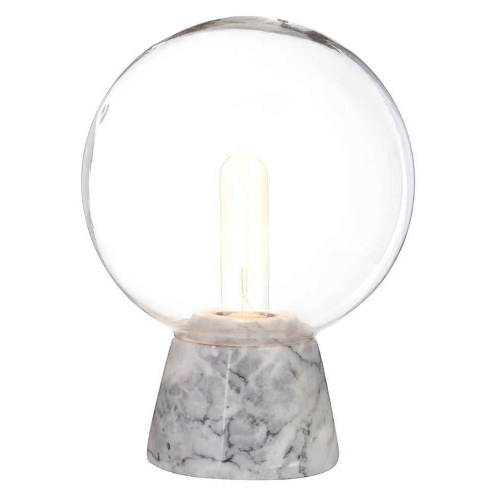 Product photograph of Olivia S Globe And Grey Marble Lamp from Olivia's