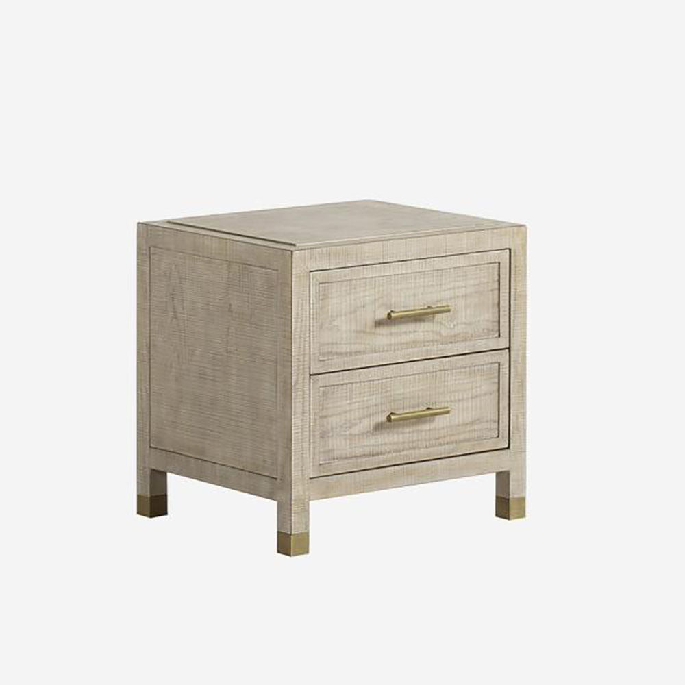 Product photograph of Andrew Martin Raffles 2 Drawer Bedside Table Natural from Olivia's