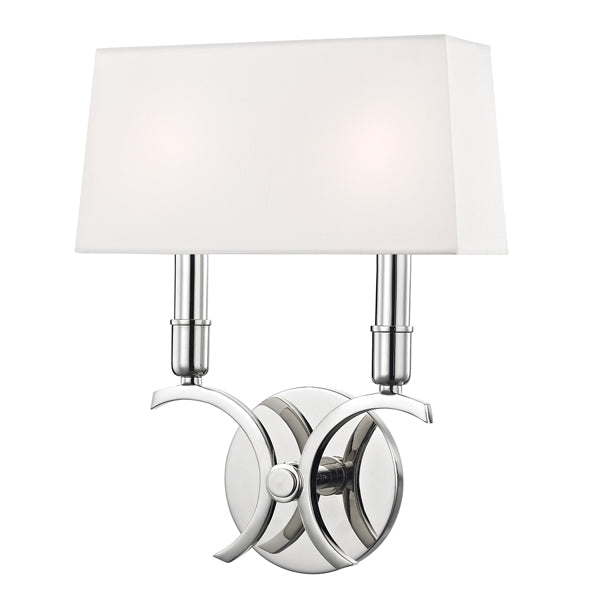 Product photograph of Hudson Valley Lighting Gwen Steel 2 Light Small Wall Sconce from Olivia's