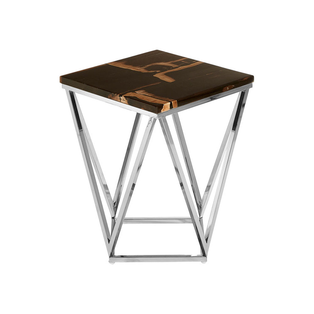 Olivias Dark Petrified Parallel Base Side Table