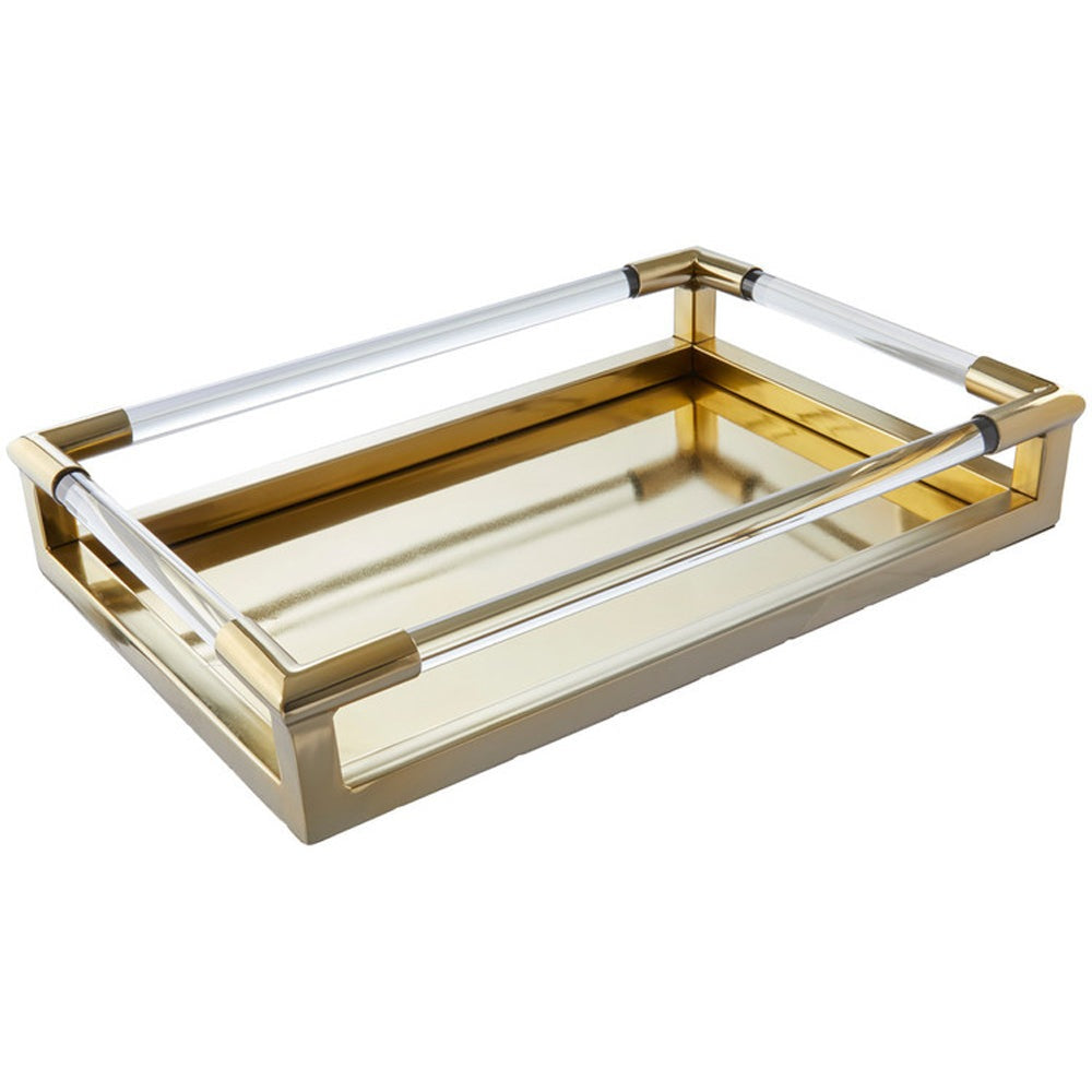 Product photograph of Olivia S Luxe Collection - Gold And Acrylic Tray from Olivia's