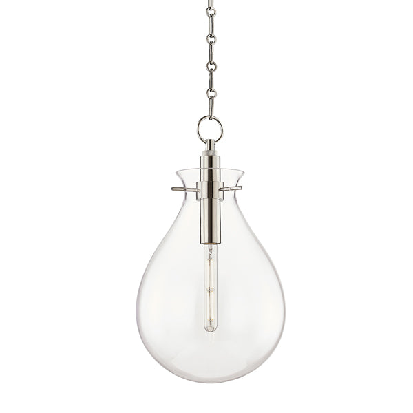 Product photograph of Hudson Valley Lighting Ivy Steel 1 Light Medium Pendant Bko102-pn-ce from Olivia's