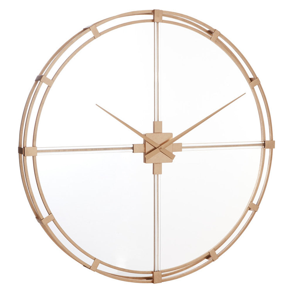 Product photograph of Olivia S Boutique Hotel Collection - Gold Dual Ring Round Wall Clock from Olivia's