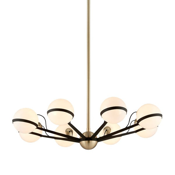 Product photograph of Hudson Valley Lighting Ace Hand-worked Iron 8lt Chandelier from Olivia's
