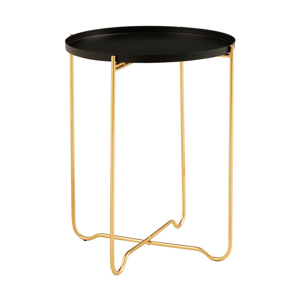 Olivias Black Iron Top Side Table