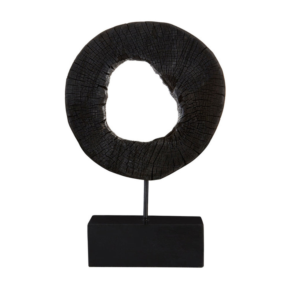 Product photograph of Olivia S Black Wooden Sculpture Small from Olivia's