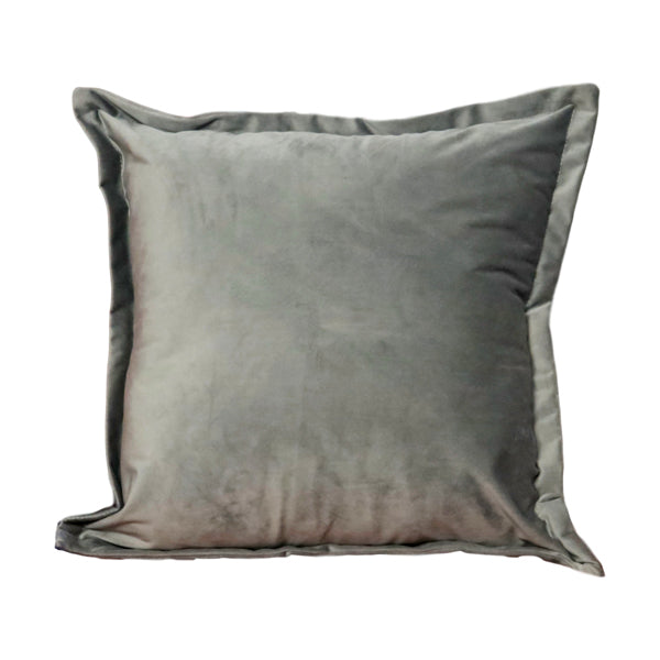 Native Home Cushion Velvet Plain Cover Grey Grey