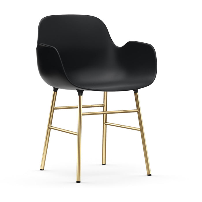 Normann Copenhagen Form Brass Legs Occasional Chair Black