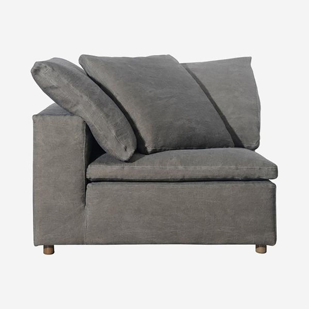 Product photograph of Andrew Martin Statham Corner Section 4 Seater Sofa Kilimanjaro Grey Footstool from Olivia's.