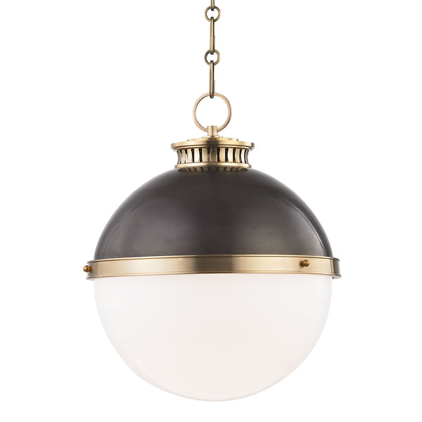 Product photograph of Hudson Valley Lighting Latham Steel 1 Light Large Pendant from Olivia's