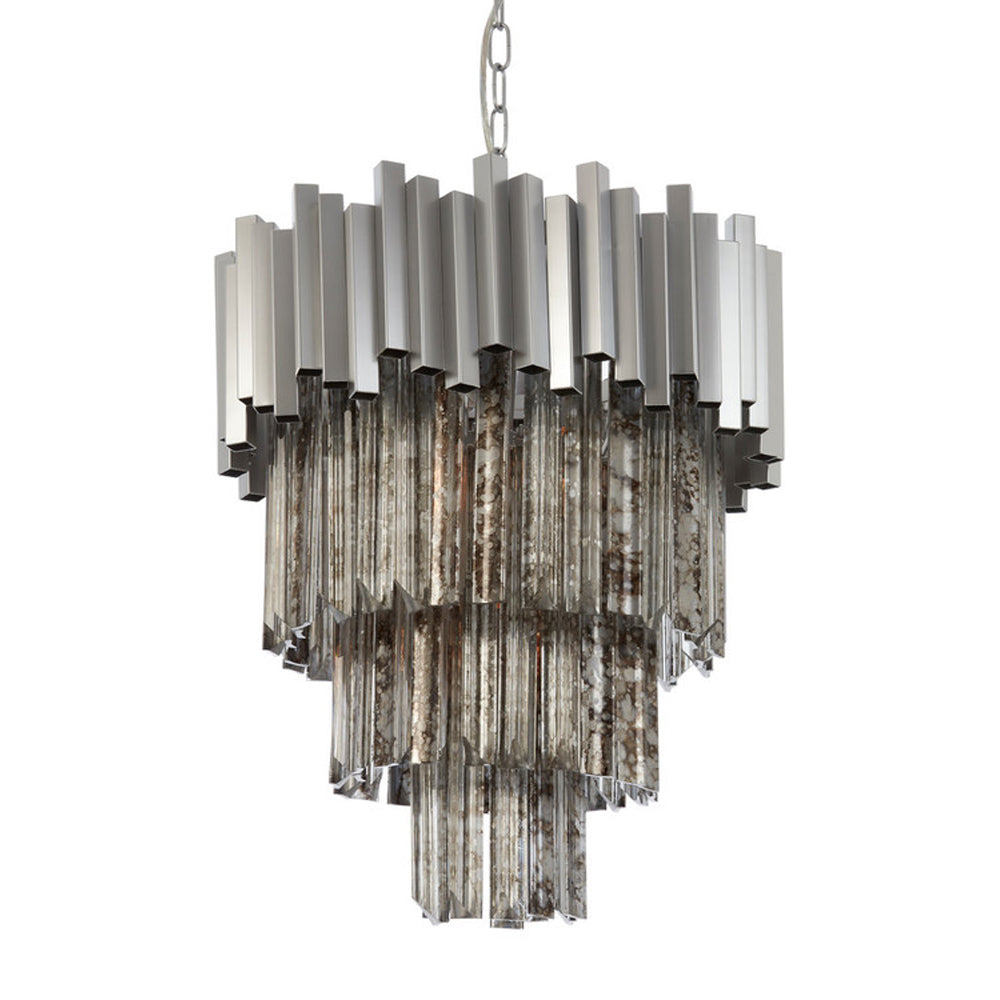 Product photograph of Olivia S Luxe Collection - Penny Nickel Anique Mirror Chandelier Large from Olivia's