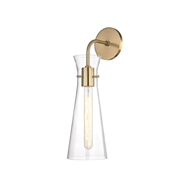 Product photograph of Hudson Valley Lighting Anya Aged Brass 1 Light Wall Sconce from Olivia's