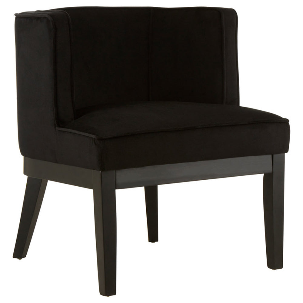 Product photograph of Olivia S Luxe Collection - Daxi Rounded Light Black Velvet Chair from Olivia's